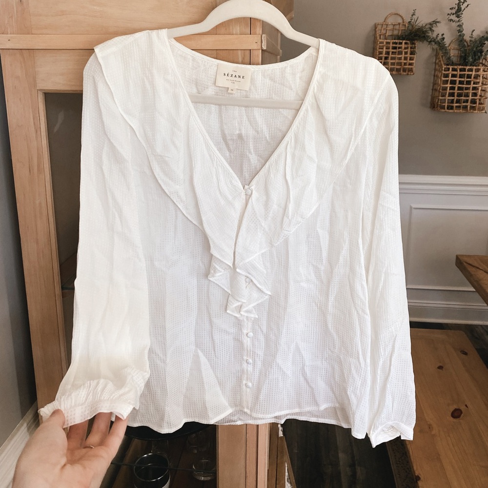 Beautiful Ruffle Sezane Blouse 🤍